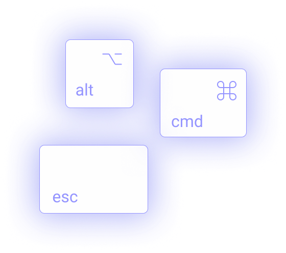 Tastiera con combinazione Cmd+Alt+Esc